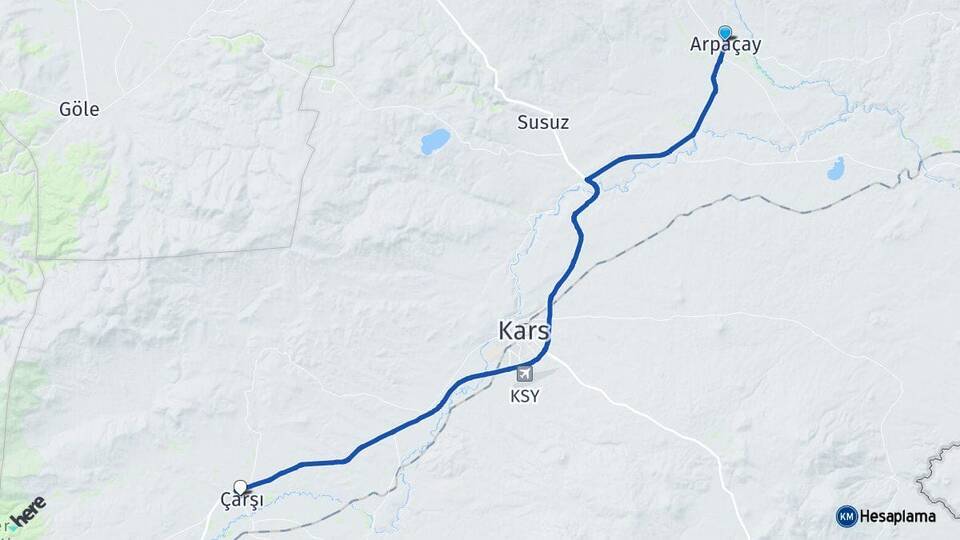 Kars Arpaçay Selim Arası Kaç Km - Yol Haritası