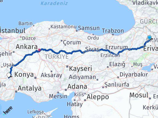 Kars Başmakçı Afyonkarahisar Arası Kaç Km - Yol Haritası