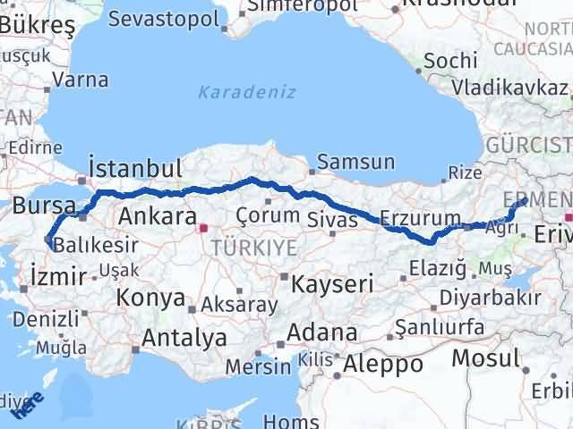 Kars Bigadiç Balıkesir Arası Kaç Km - Yol Haritası