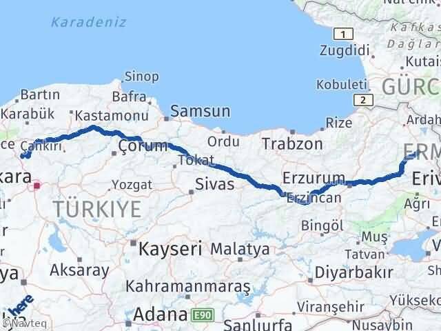 Kars Çamlıdere Ankara Arası Kaç Km - Yol Haritası