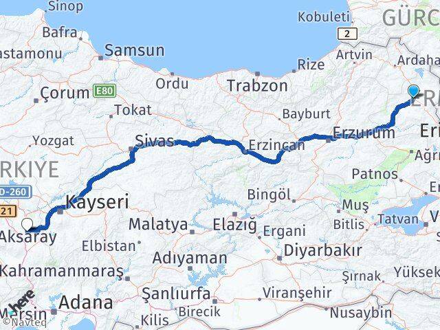 Kars Derinkuyu Nevşehir Arası Kaç Km - Yol Haritası