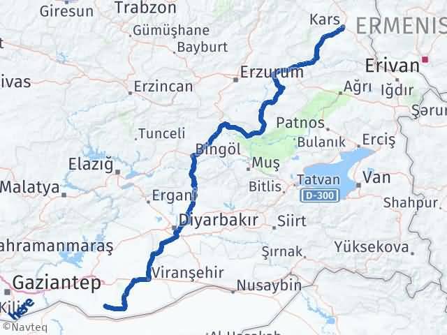 Kars Harran Şanlıurfa Arası Kaç Km - Yol Haritası
