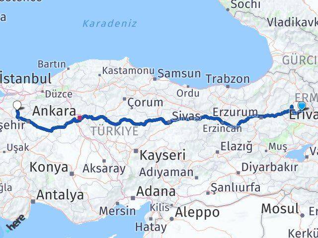 Kars Kağızman Bilecik Arası Kaç Km - Yol Haritası