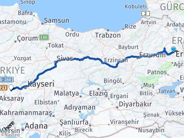 Kars Kağızman Nevşehir Arası Kaç Km - Yol Haritası