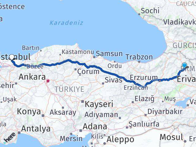 Kars Kandıra Kocaeli Arası Kaç Km - Yol Haritası