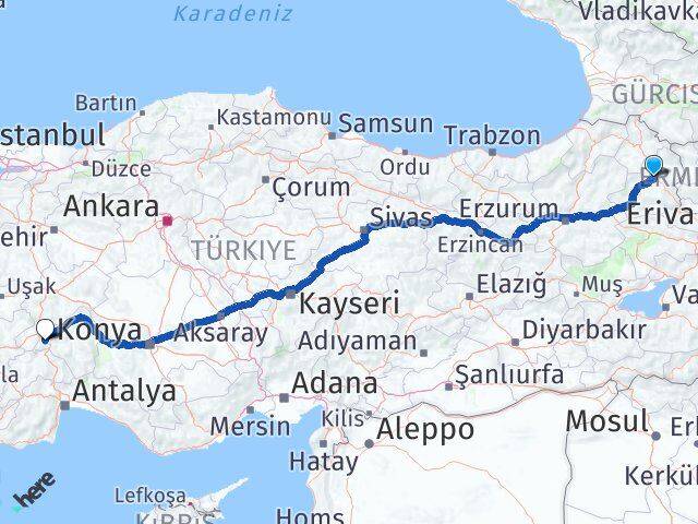 Kars Keçiborlu Isparta Arası Kaç Km - Yol Haritası