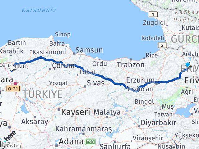 Kars Kızılcahamam Ankara Arası Kaç Km - Yol Haritası