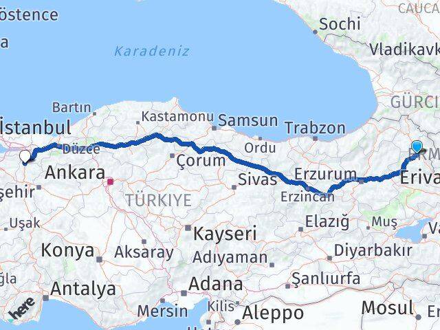 Kars Osmaneli Bilecik Arası Kaç Km - Yol Haritası