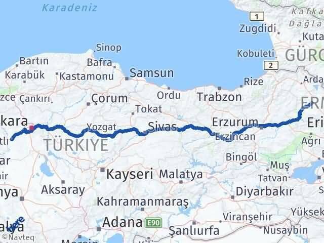 Kars Polatlı Ankara Arası Kaç Km - Yol Haritası