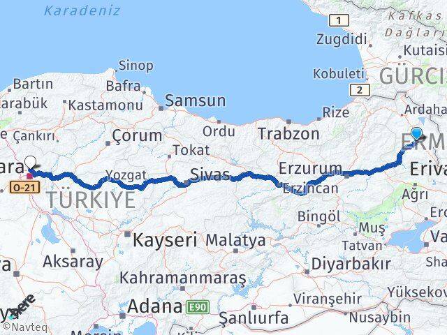 Kars Pursaklar Ankara Arası Kaç Km - Yol Haritası