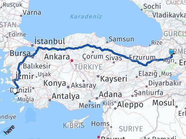 Kars Sarıkamış Didim Aydın Arası Kaç Km - Yol Haritası