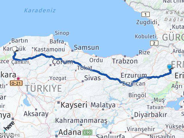 Kars Sarıkamış Karabük Arası Kaç Km - Yol Haritası