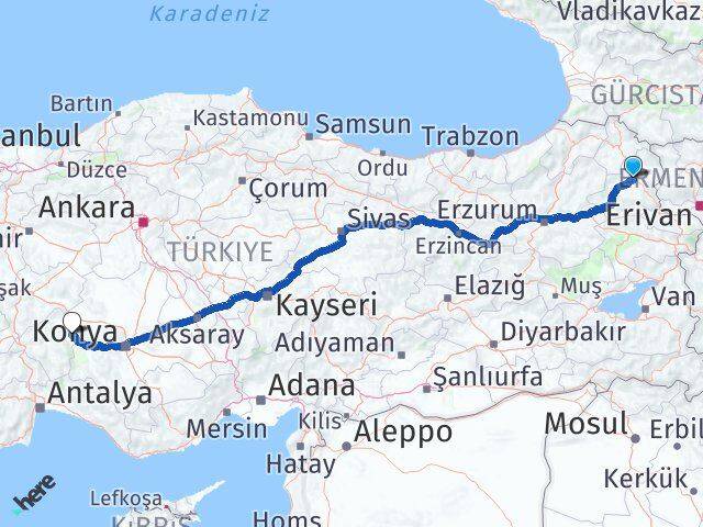 Kars Şarkikaraağaç Isparta Arası Kaç Km - Yol Haritası