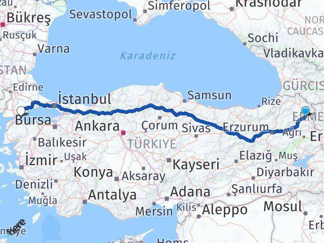 Kars Şarköy Tekirdağ Arası Kaç Km - Yol Haritası