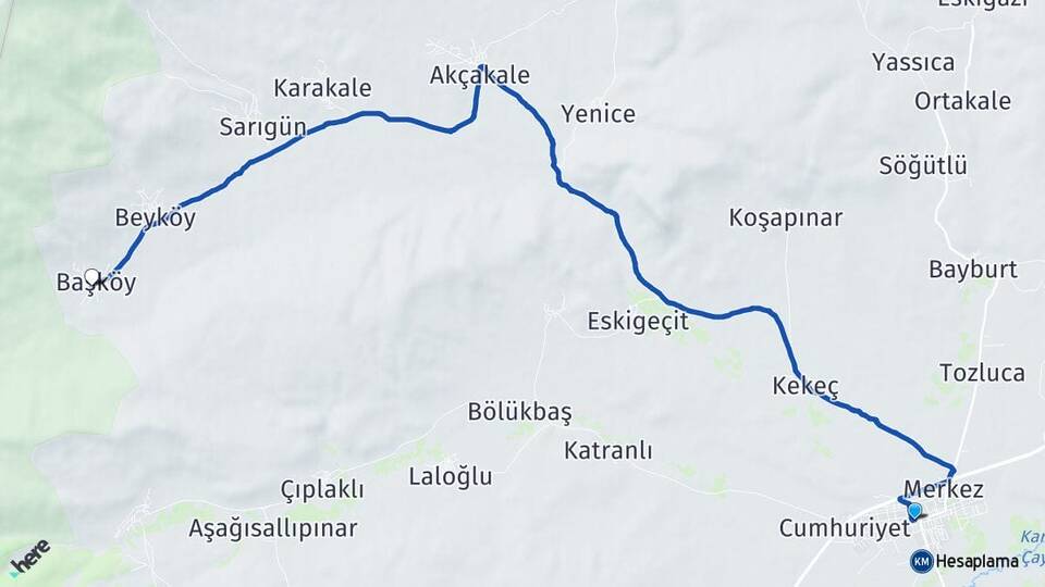 Kars Selim Başköy Selim Arası Kaç Km - Yol Haritası