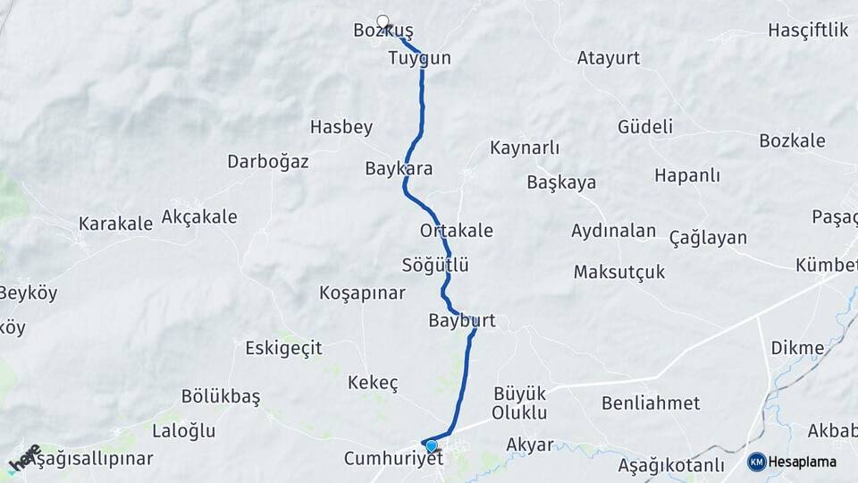 Kars Selim Bozkuş Selim Arası Kaç Km - Yol Haritası