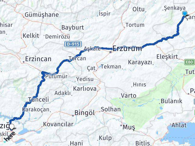 Kars Selim Elazığ Arası Kaç Km - Yol Haritası