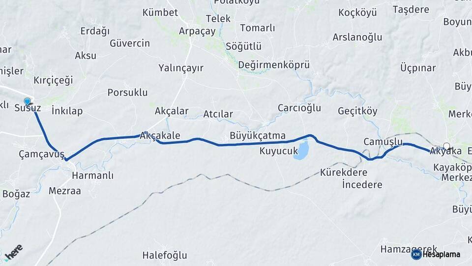 Kars Susuz Akyaka Arası Kaç Km - Yol Haritası