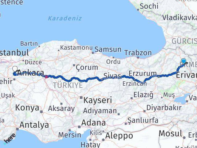 Kars Yenipazar Bilecik Arası Kaç Km - Yol Haritası