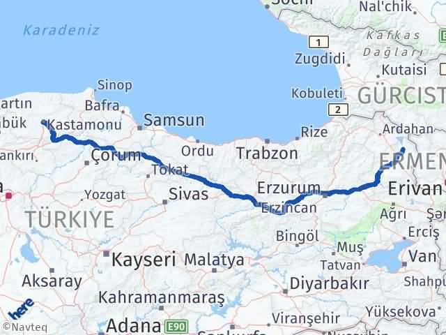 Kastamonu Arpaçay Kars Arası Kaç Saat? Yol Haritası, Yakıt, Rota ve Mesafe Hesaplama Kastamonu Arpaçay Kars Arası Kaç Km? Kaç Saat? Yol Haritası