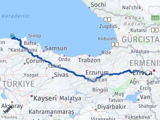 Kastamonu Bozkurt Iğdır Arası Kaç Km - Yol Haritası