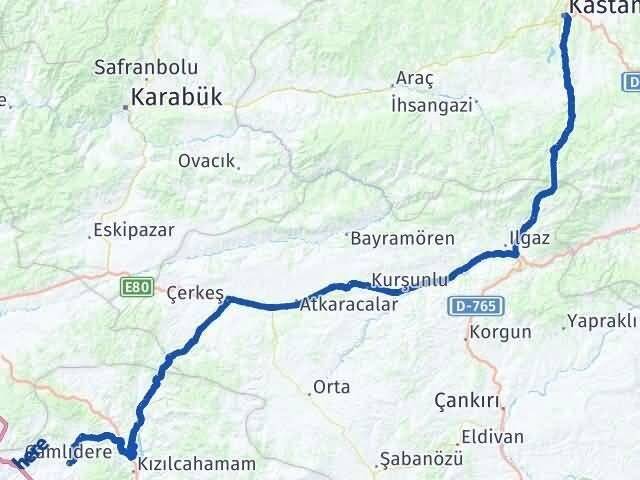 Kastamonu Çamlıdere Ankara Arası Kaç Km - Yol Haritası
