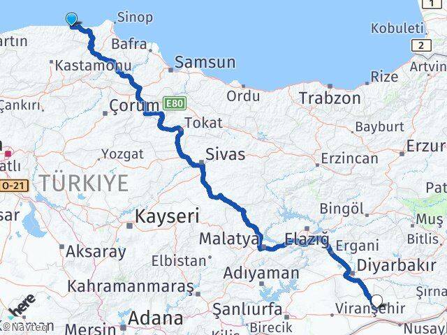 Kastamonu Çatalzeytin Mardin Arası Kaç Km - Yol Haritası