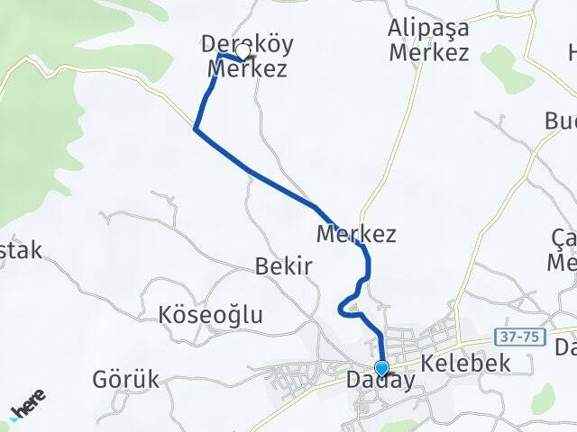 Kastamonu Daday Dereköy Daday Arası Kaç Km - Yol Haritası