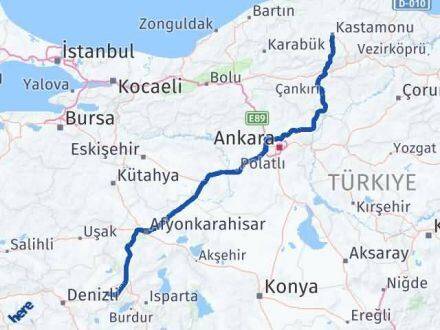 Kastamonu Dazkırı Afyonkarahisar Arası Kaç Km - Yol Haritası