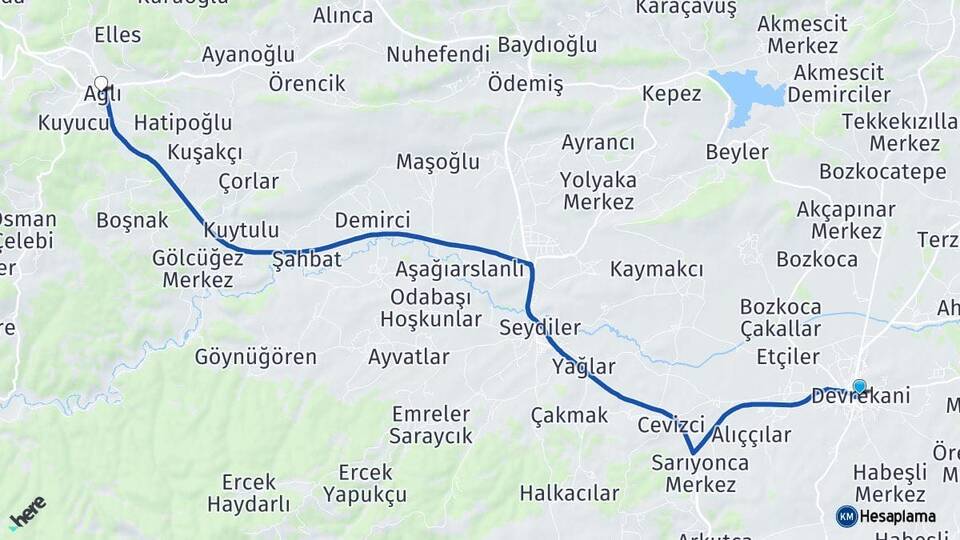 Kastamonu Devrekani Ağlı Arası Kaç Km - Yol Haritası