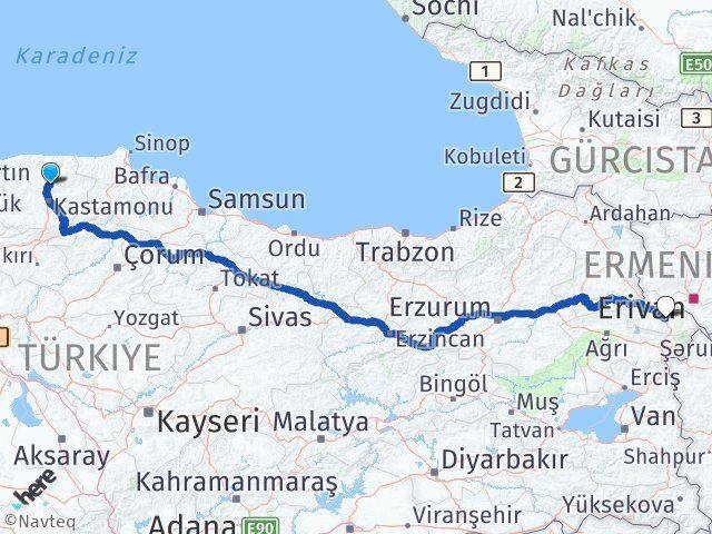 Kastamonu Devrekani Iğdır Arası Kaç Km - Yol Haritası