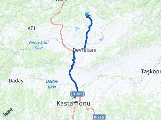 Kastamonu Devrekani Şenlik Arası Kaç Km - Yol Haritası