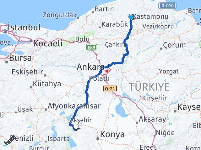 Kastamonu Doğanhisar Konya Arası Kaç Km - Yol Haritası
