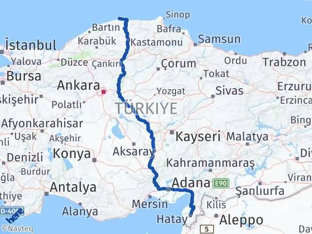 Kastamonu Doğanyurt Hatay Arası Kaç Km - Yol Haritası