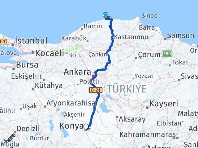 Kastamonu Doğanyurt Konya Arası Kaç Km - Yol Haritası
