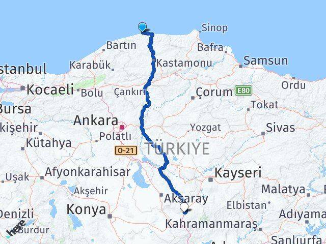 Kastamonu Doğanyurt Niğde Arası Kaç Km - Yol Haritası