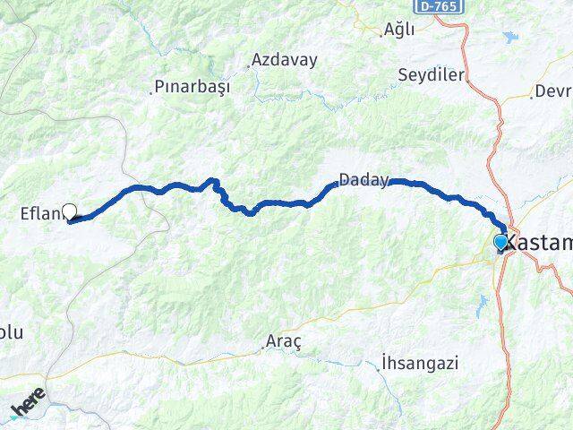Kastamonu Eflani Karabük Arası Kaç Km - Yol Haritası