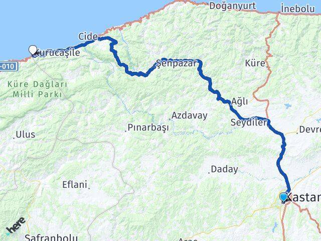 Kastamonu Kurucaşile Bartın Arası Kaç Km - Yol Haritası