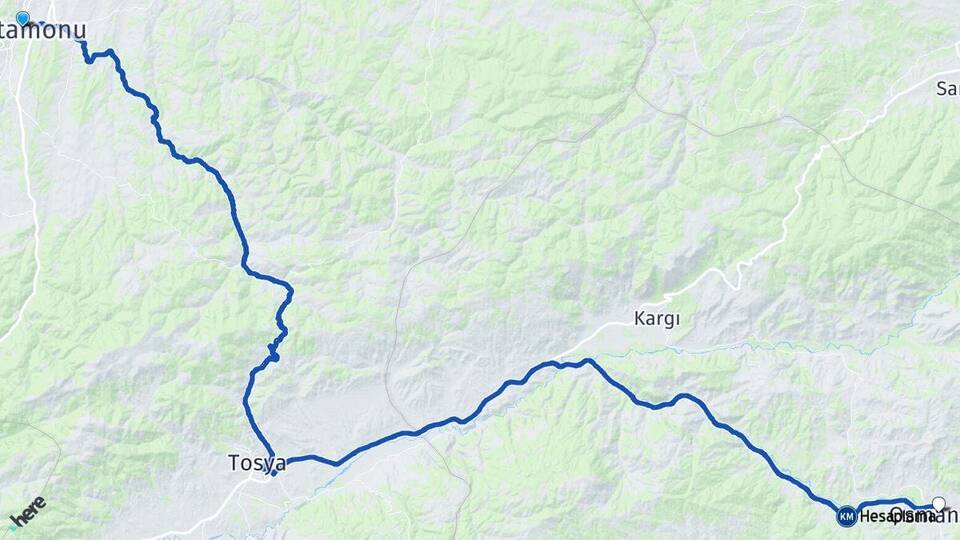 Kastamonu Osmancık Çorum Arası Kaç Km - Yol Haritası