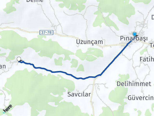 Kastamonu Pınarbaşı Çavuşköy Pınarbaşı Arası Kaç Km - Yol Haritası