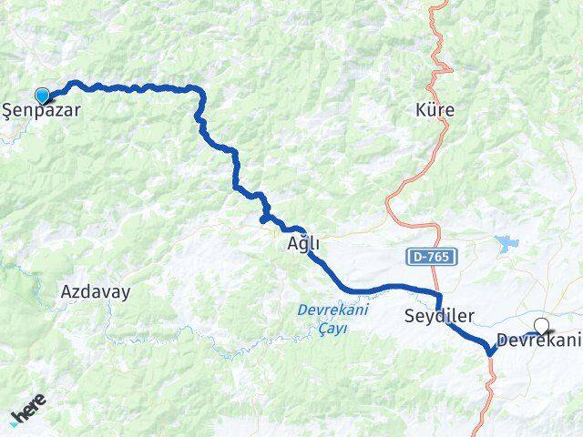 Kastamonu Şenpazar Devrekani Arası Kaç Km - Yol Haritası