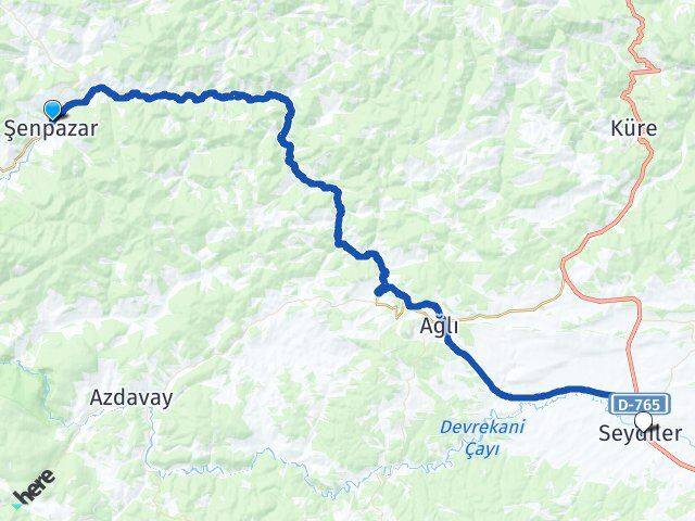 Kastamonu Şenpazar Seydiler Arası Kaç Km - Yol Haritası
