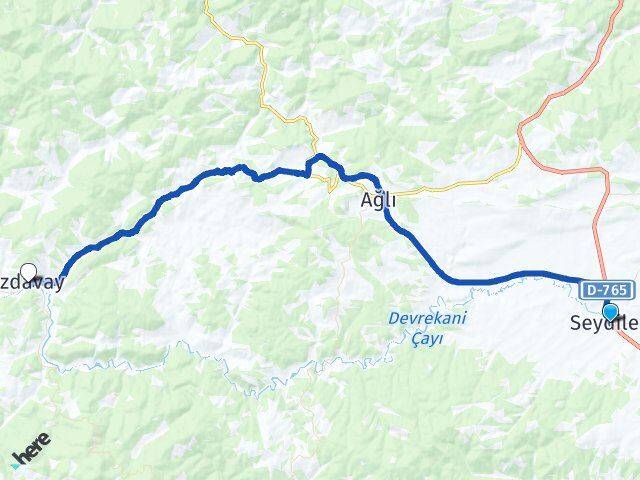 Kastamonu Seydiler Azdavay Arası Kaç Km - Yol Haritası
