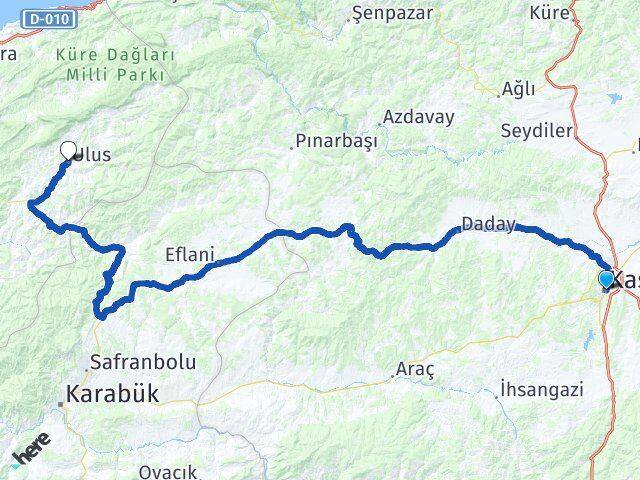 Kastamonu Ulus Bartın Arası Kaç Km - Yol Haritası