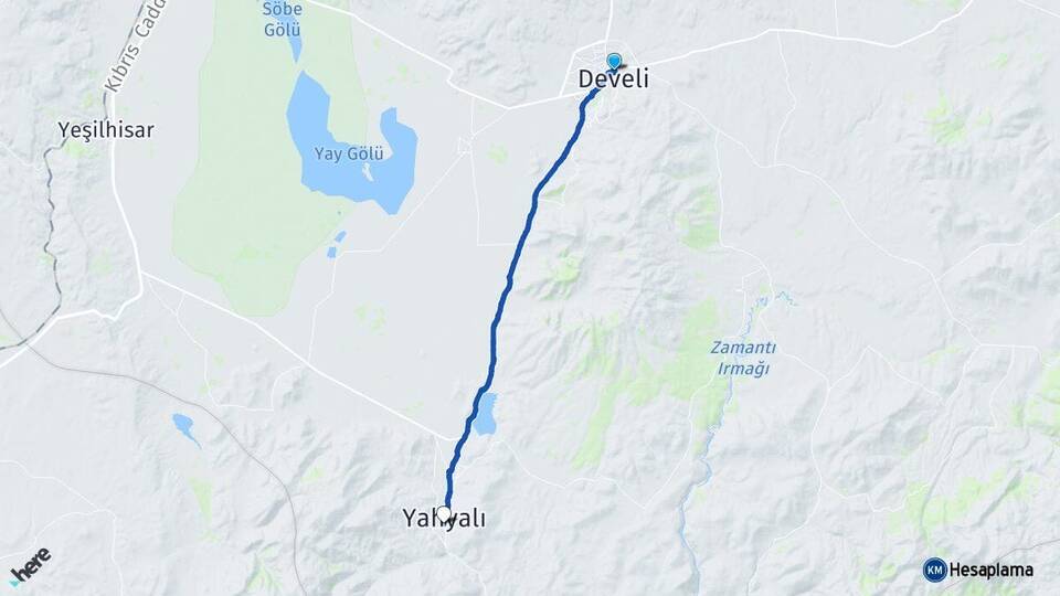 Kayseri Develi Yahyalı Arası Kaç Km - Yol Haritası