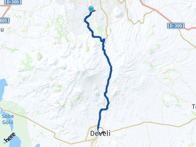 Kayseri Hacılar Erciyes Develi Arası Kaç Km - Yol Haritası