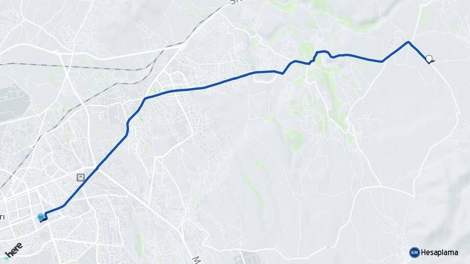Kayseri Melikgazi Büyük Bürüngüz Melikgazi Arası Kaç Km - Yol Haritası