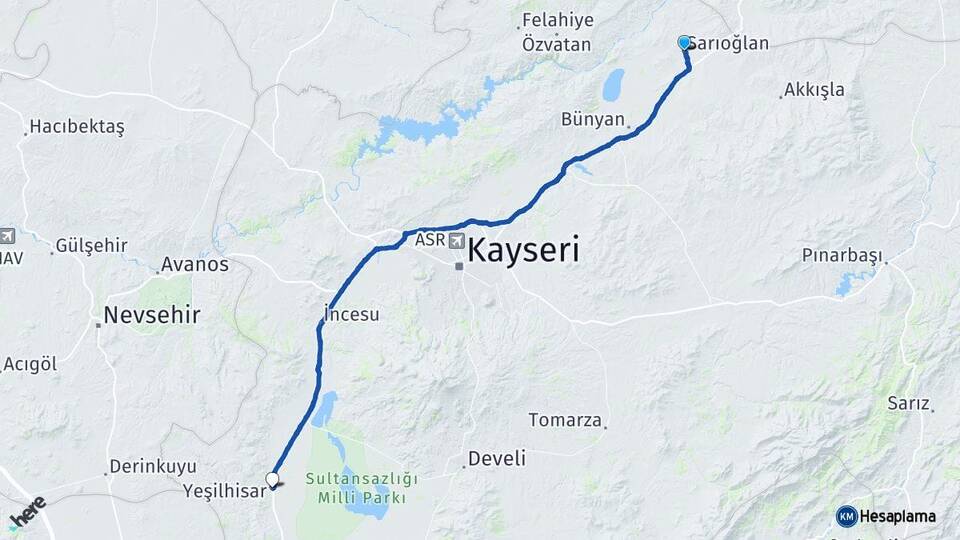 Kayseri Sarıoğlan Yeşilhisar Arası Kaç Km? Arası Kaç Saat? Nerede Yol Haritası Yakıt, Rota ve Mesafe Hesaplama Kayseri Sarıoğlan Yeşilhisar Arası Kaç Km? Arası Kaç Km Saat? Nerede Yol Haritası Yakıt, Rota ve Mesafe Hesaplama