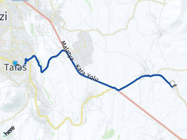 Kayseri Talas Çatakdere Talas Arası Kaç Km - Yol Haritası