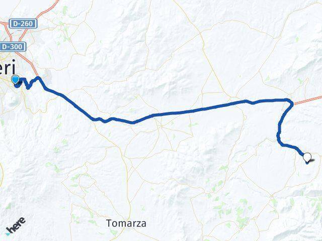 Kayseri Talas Şabanlı Pınarbaşı Arası Kaç Km - Yol Haritası